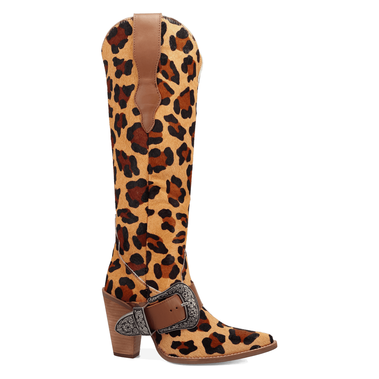 PRODUCT SHOT SPUR CRAZY LEATHER BOOT AT 90 DEGREE INSIDE ANGLE