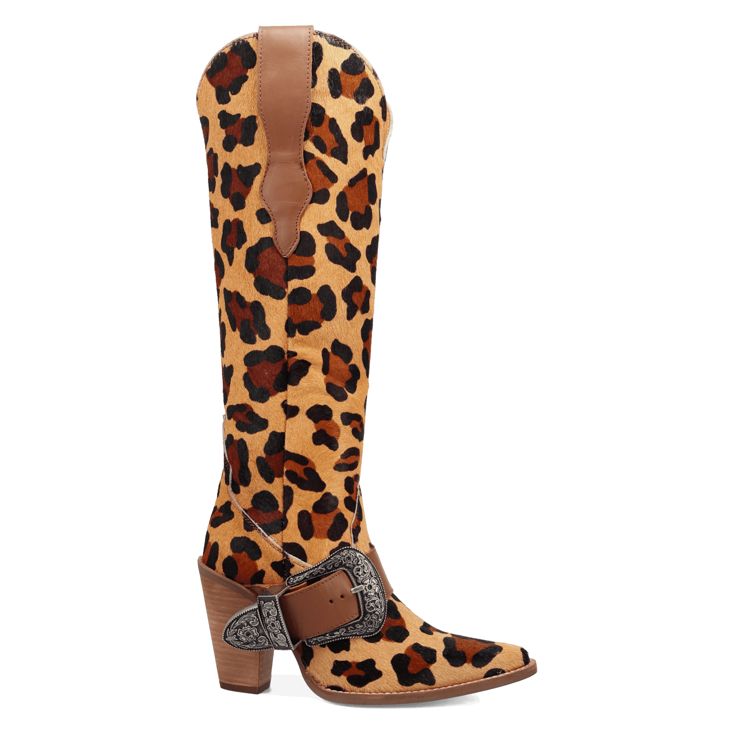 PRODUCT SHOT SPUR CRAZY LEATHER BOOT AT 90 DEGREE INSIDE ANGLE