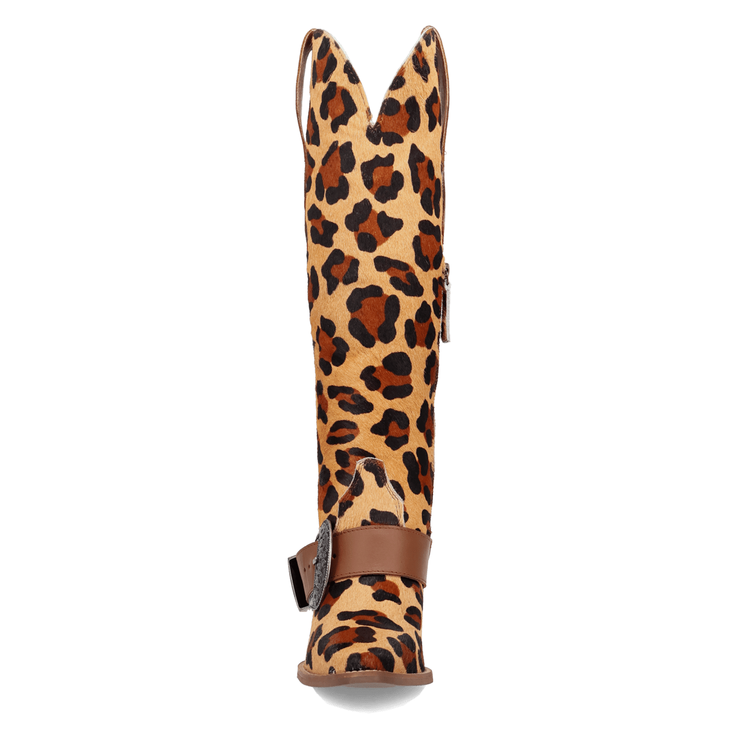 PRODUCT SHOT SPUR CRAZY LEATHER BOOT AT FRONT ANGLE