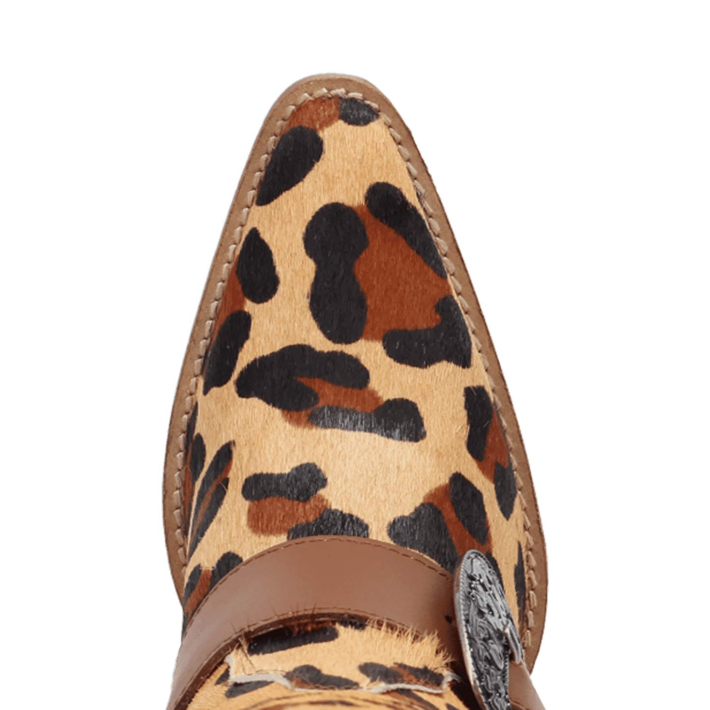 PRODUCT SHOT SPUR CRAZY LEATHER BOOT AT TOE ANGLE