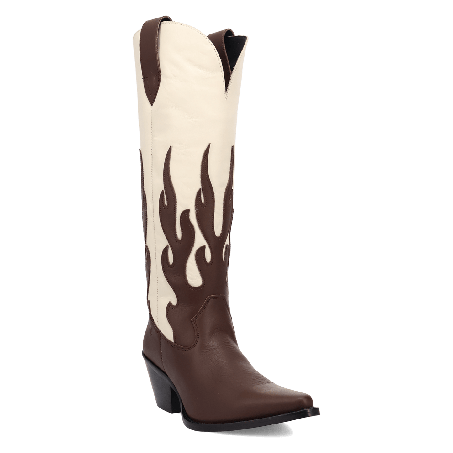 PRODUCT SHOT BURNIN' LOVE LEATHER BOOT AT 45 DEGREE ANGLE