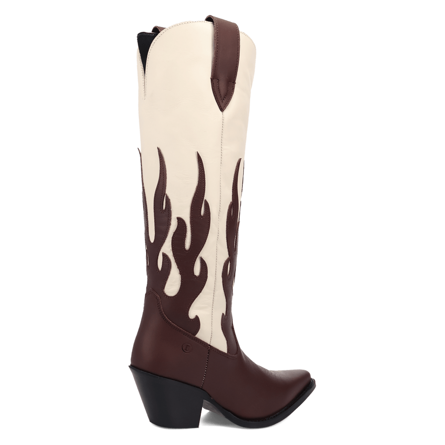 PRODUCT SHOT BURNIN' LOVE LEATHER BOOT AT 315 DEGREE ANGLE