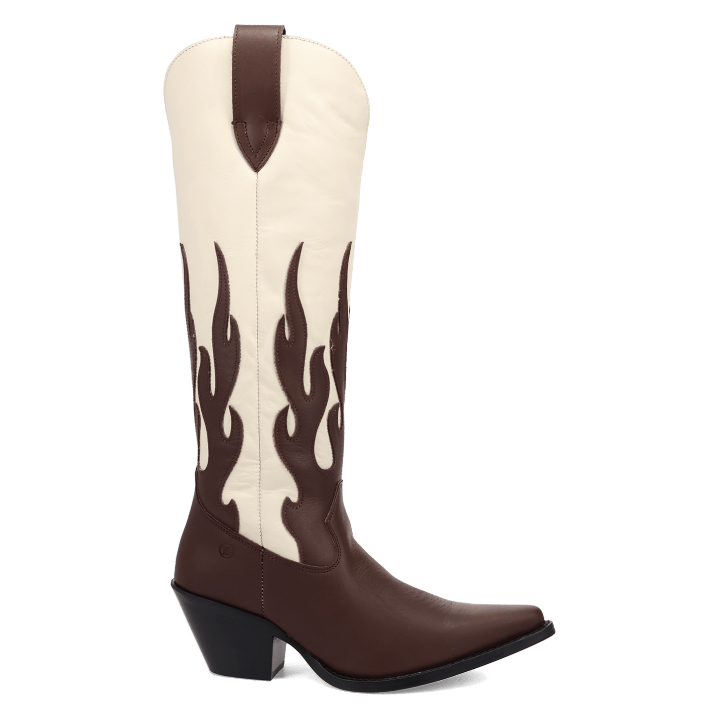 PRODUCT SHOT BURNIN' LOVE LEATHER BOOT AT 90 DEGREE INSIDE ANGLE