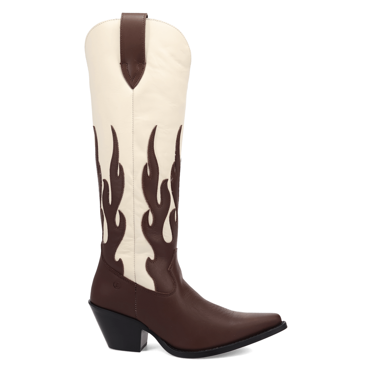 PRODUCT SHOT BURNIN' LOVE LEATHER BOOT AT 90 DEGREE INSIDE ANGLE