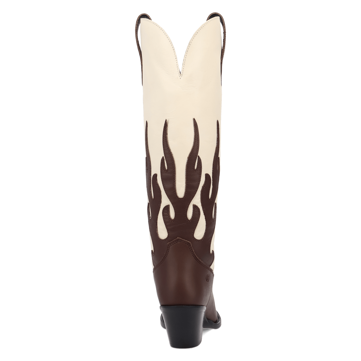 PRODUCT SHOT BURNIN' LOVE LEATHER BOOT AT 180 DEGREE BACK ANGLE