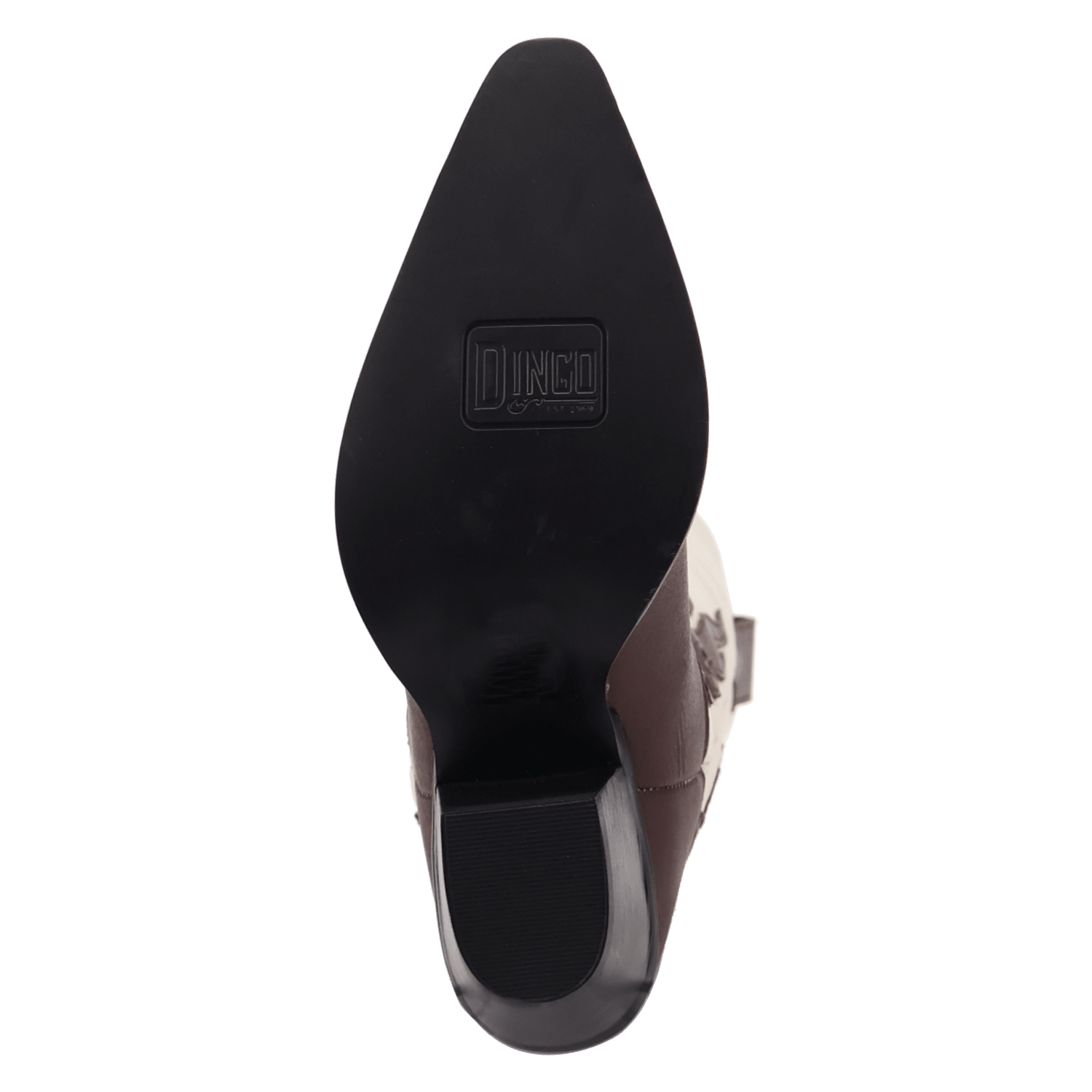 PRODUCT SHOT BURNIN' LOVE LEATHER BOOT AT OUTSOLE ANGLE