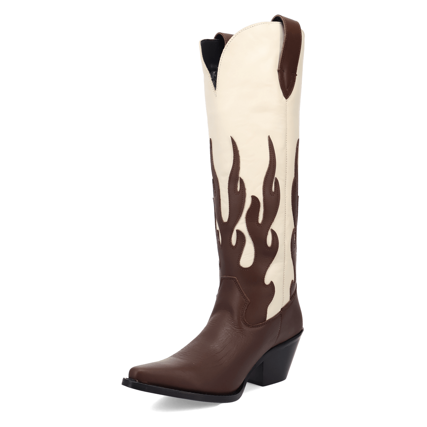 PRODUCT SHOT BURNIN' LOVE LEATHER BOOT AT 225 DEGREE ANGLE