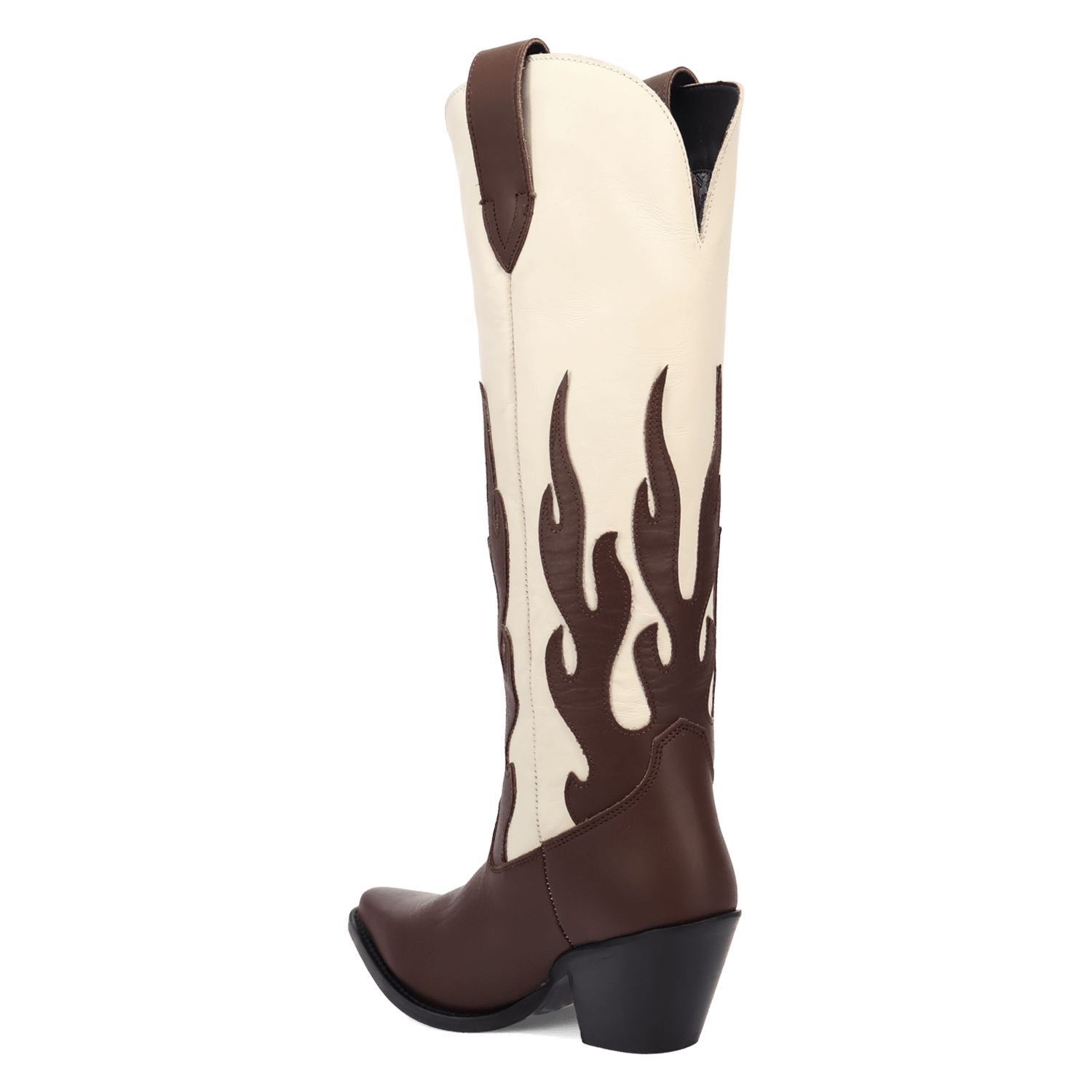 PRODUCT SHOT BURNIN' LOVE LEATHER BOOT AT 270 DEGREE ANGLE