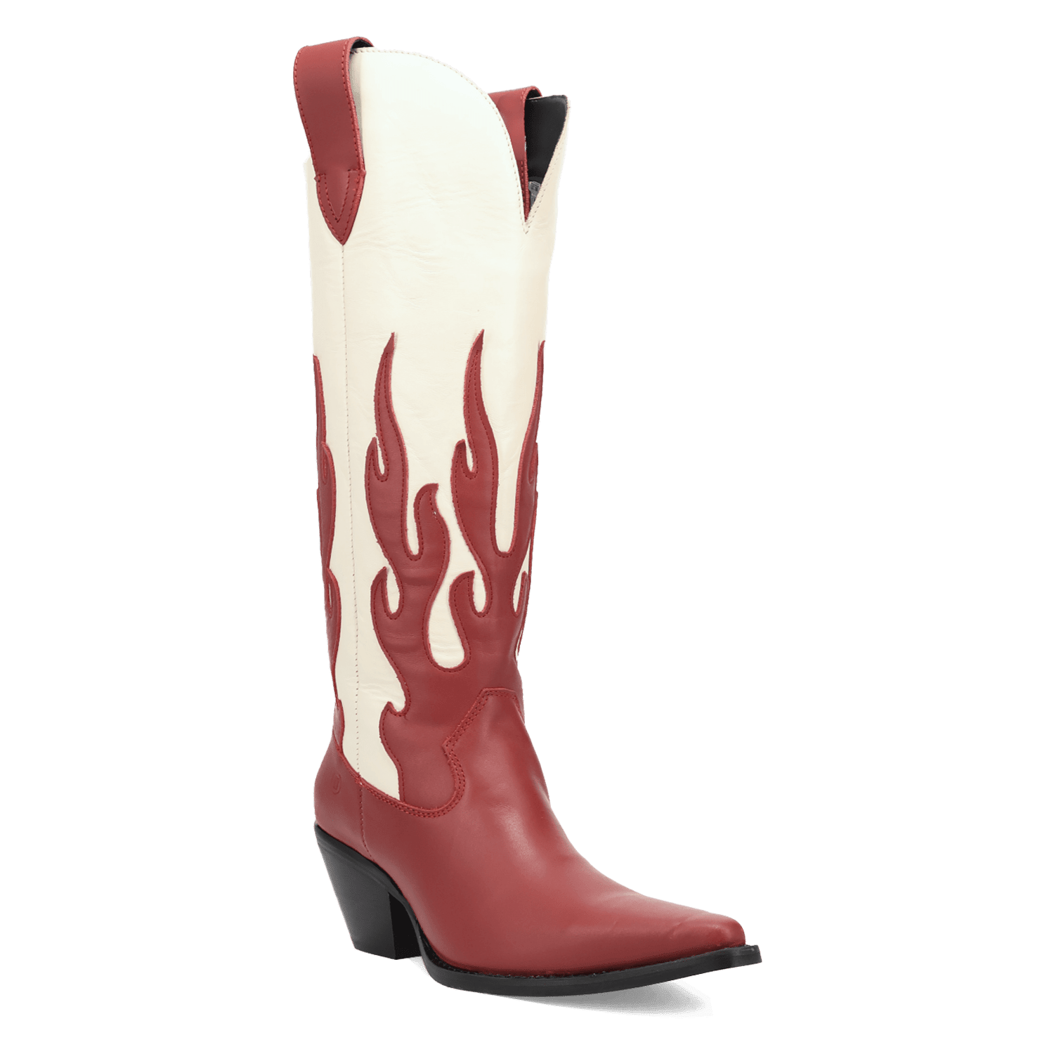 PRODUCT SHOT BURNIN' LOVE LEATHER BOOT AT 45 DEGREE ANGLE