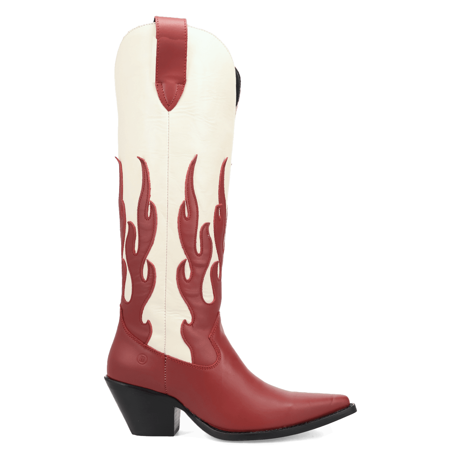 PRODUCT SHOT BURNIN' LOVE LEATHER BOOT AT 90 DEGREE INSIDE ANGLE