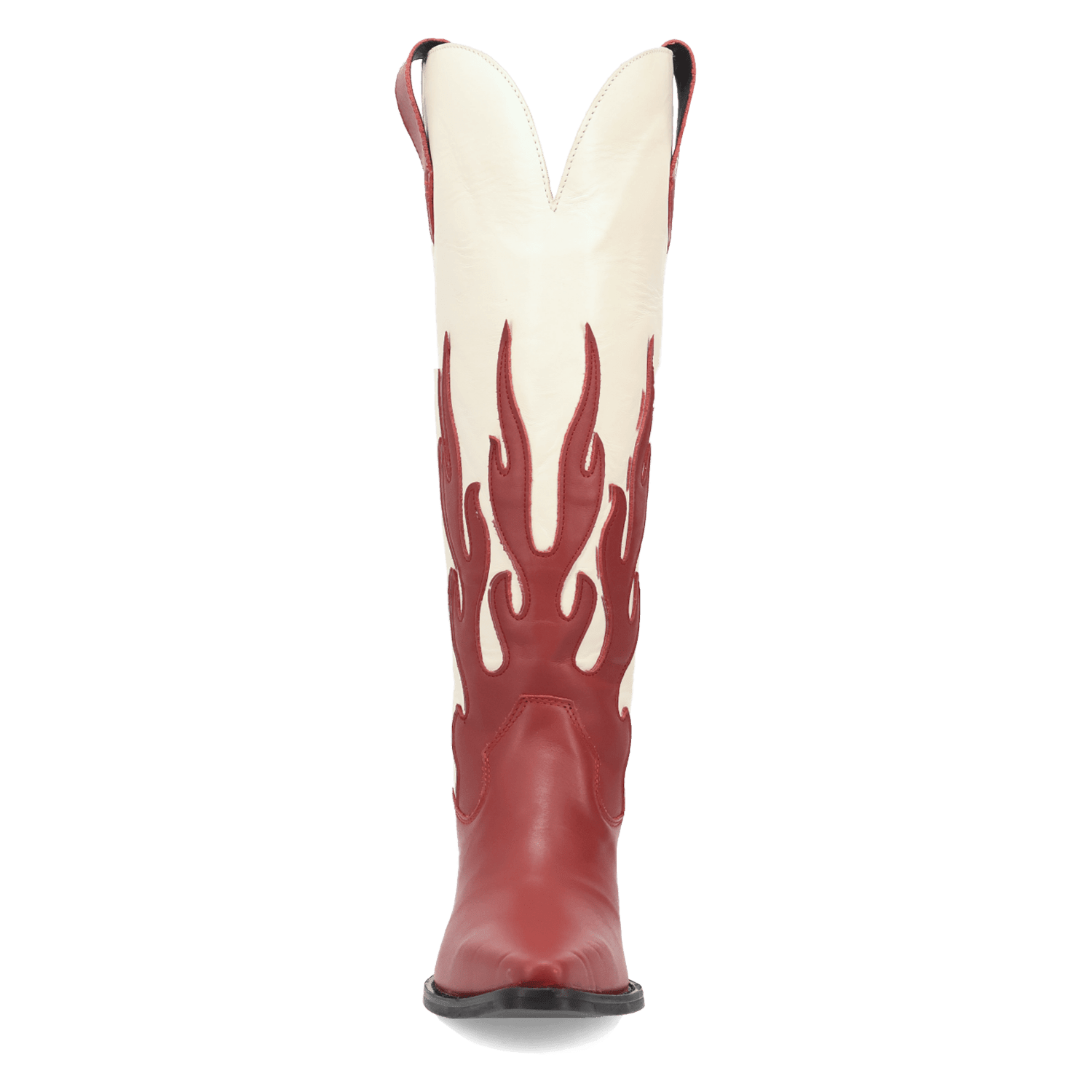 PRODUCT SHOT BURNIN' LOVE LEATHER BOOT AT FRONT ANGLE