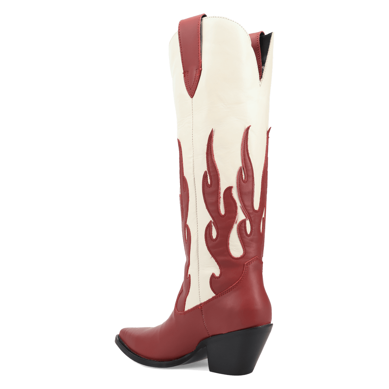 PRODUCT SHOT BURNIN' LOVE LEATHER BOOT AT 270 DEGREE ANGLE