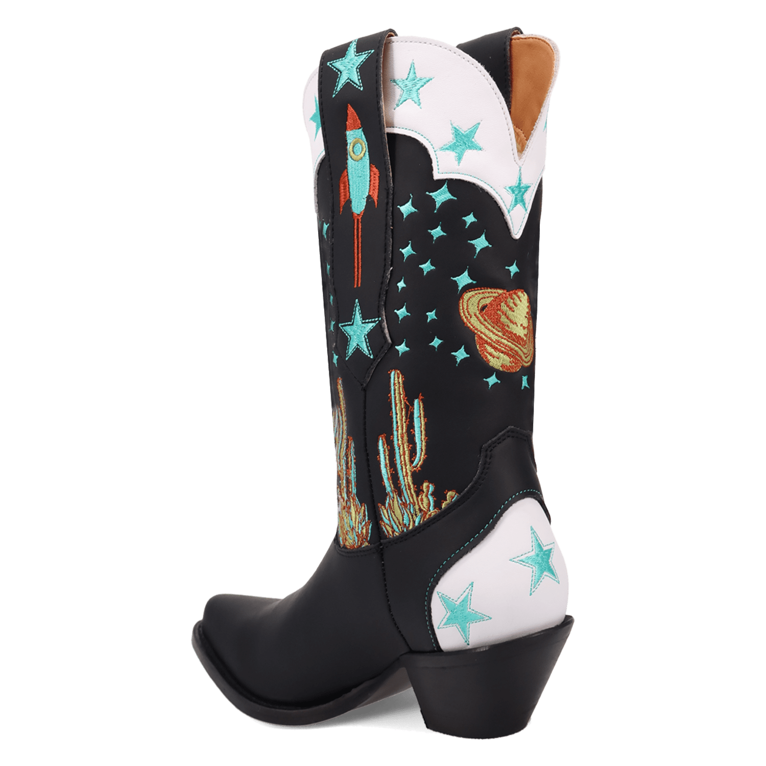 PRODUCT SHOT SPACE COWGIRL LEATHER BOOT AT 270 DEGREE ANGLE