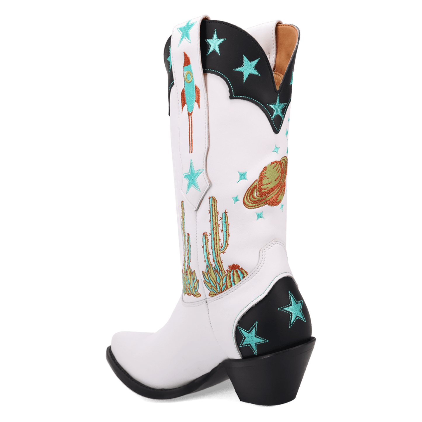 PRODUCT SHOT SPACE COWGIRL LEATHER BOOT AT 270 DEGREE ANGLE