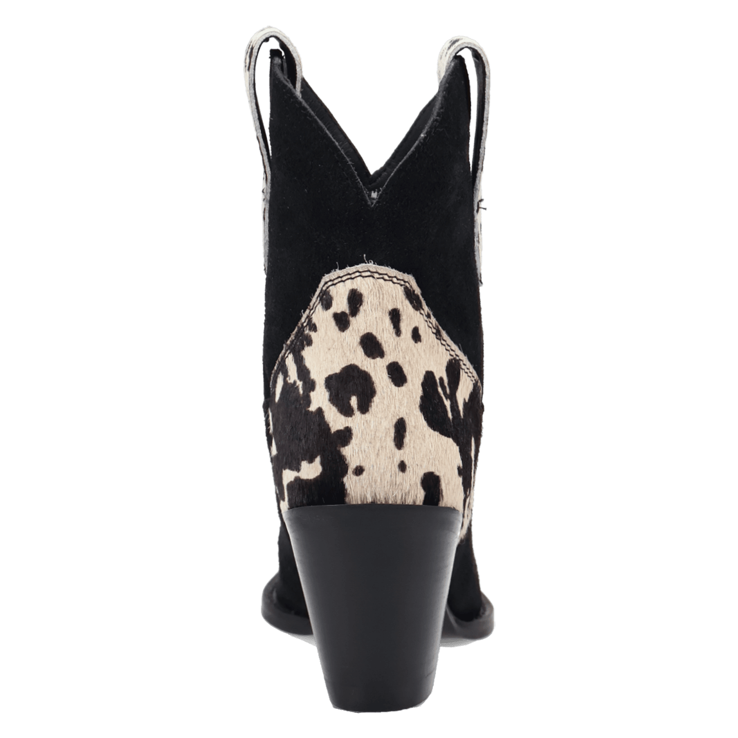 PRODUCT SHOT TEXAS CHARM SUEDE LEATHER BOOTIE AT 180 DEGREE BACK ANGLE