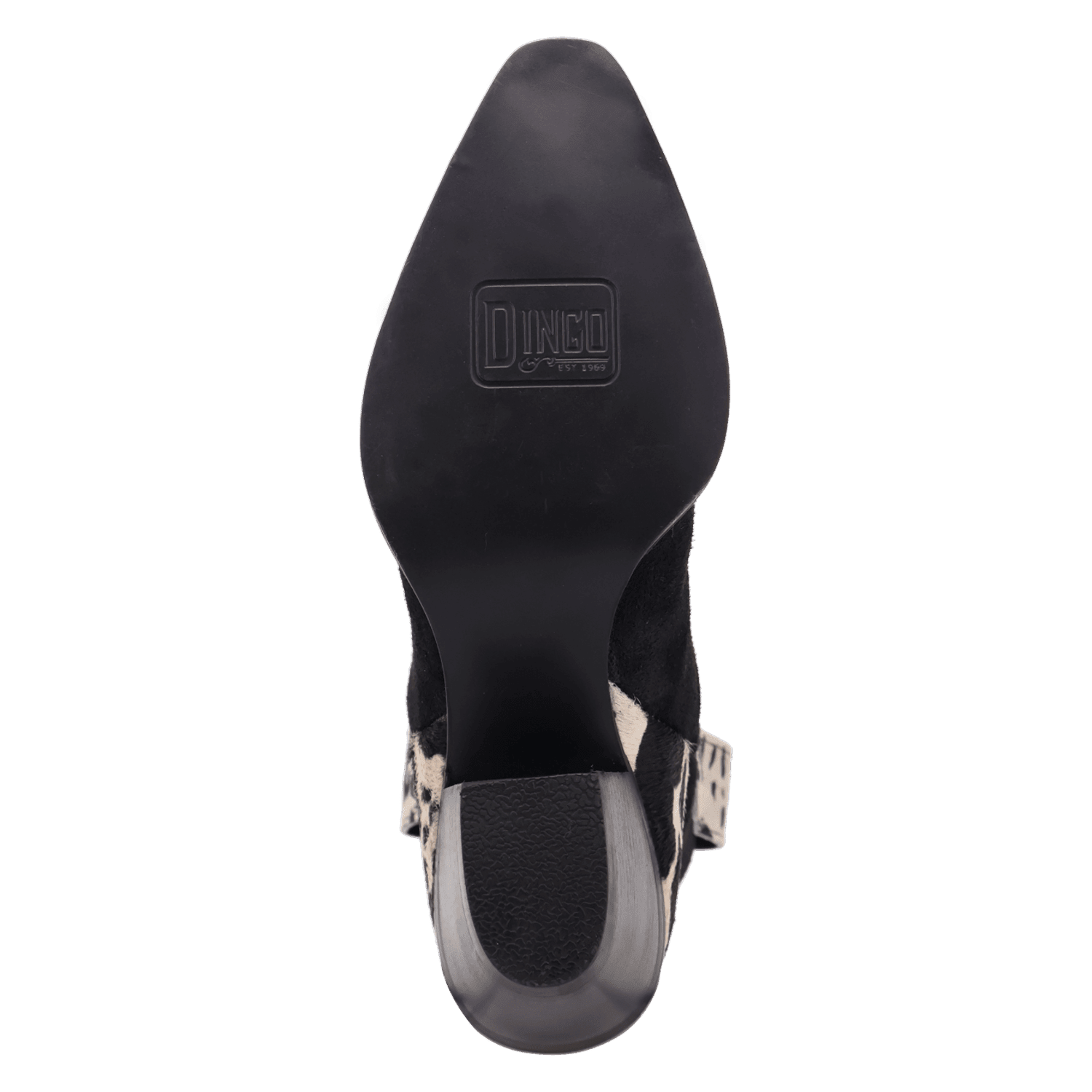 PRODUCT SHOT TEXAS CHARM SUEDE LEATHER BOOTIE AT OUTSOLE ANGLE