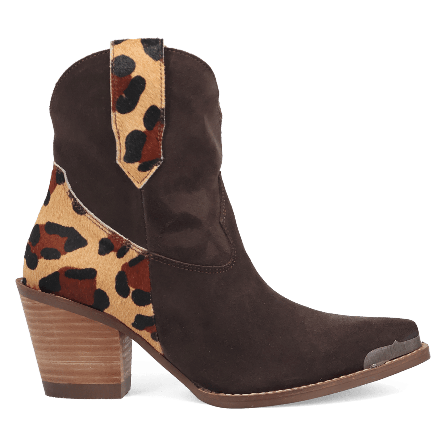PRODUCT SHOT TEXAS CHARM SUEDE LEATHER BOOTIE AT 90 DEGREE INSIDE ANGLE