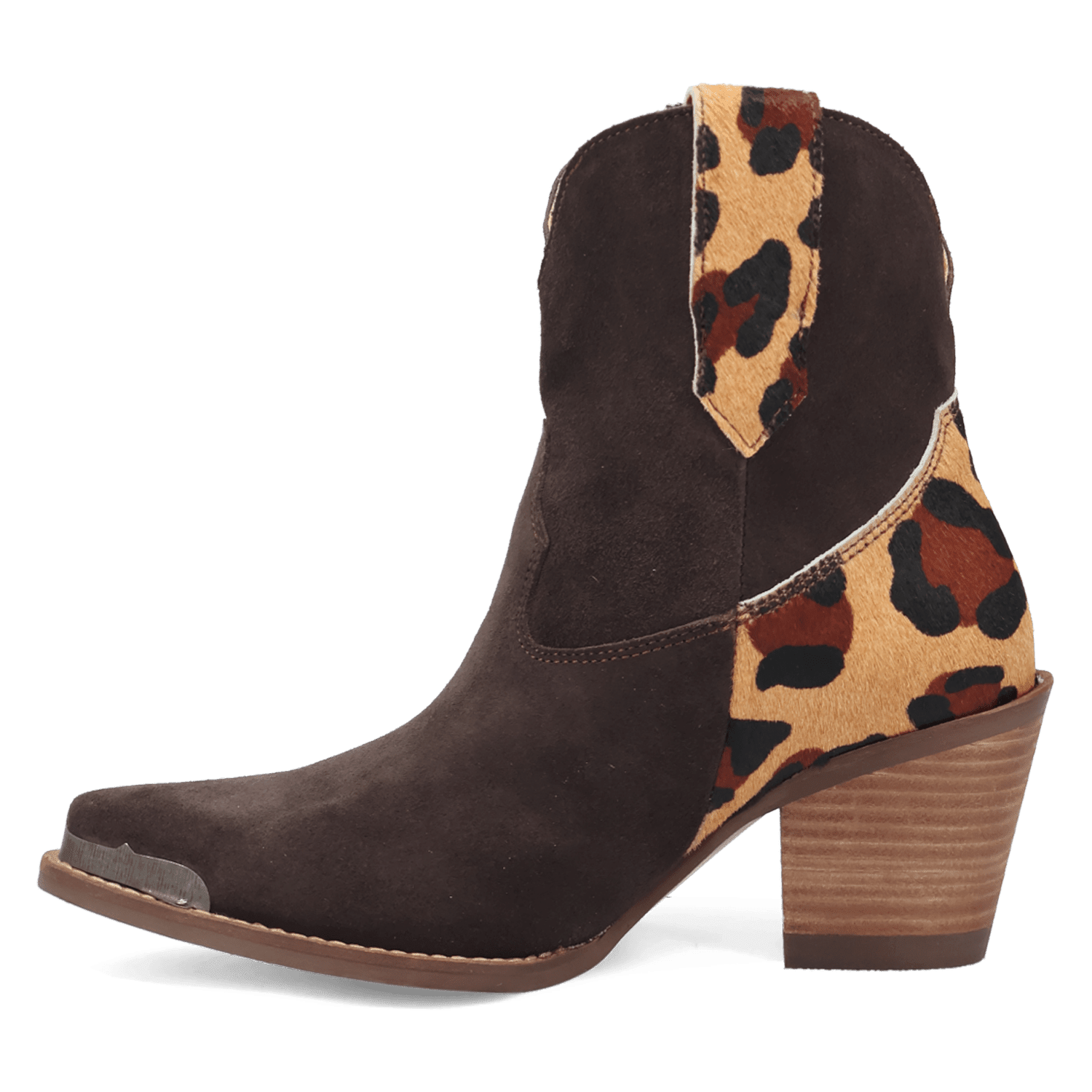 PRODUCT SHOT TEXAS CHARM SUEDE LEATHER BOOTIE AT 135 DEGREE OUTSIDE ANGLE
