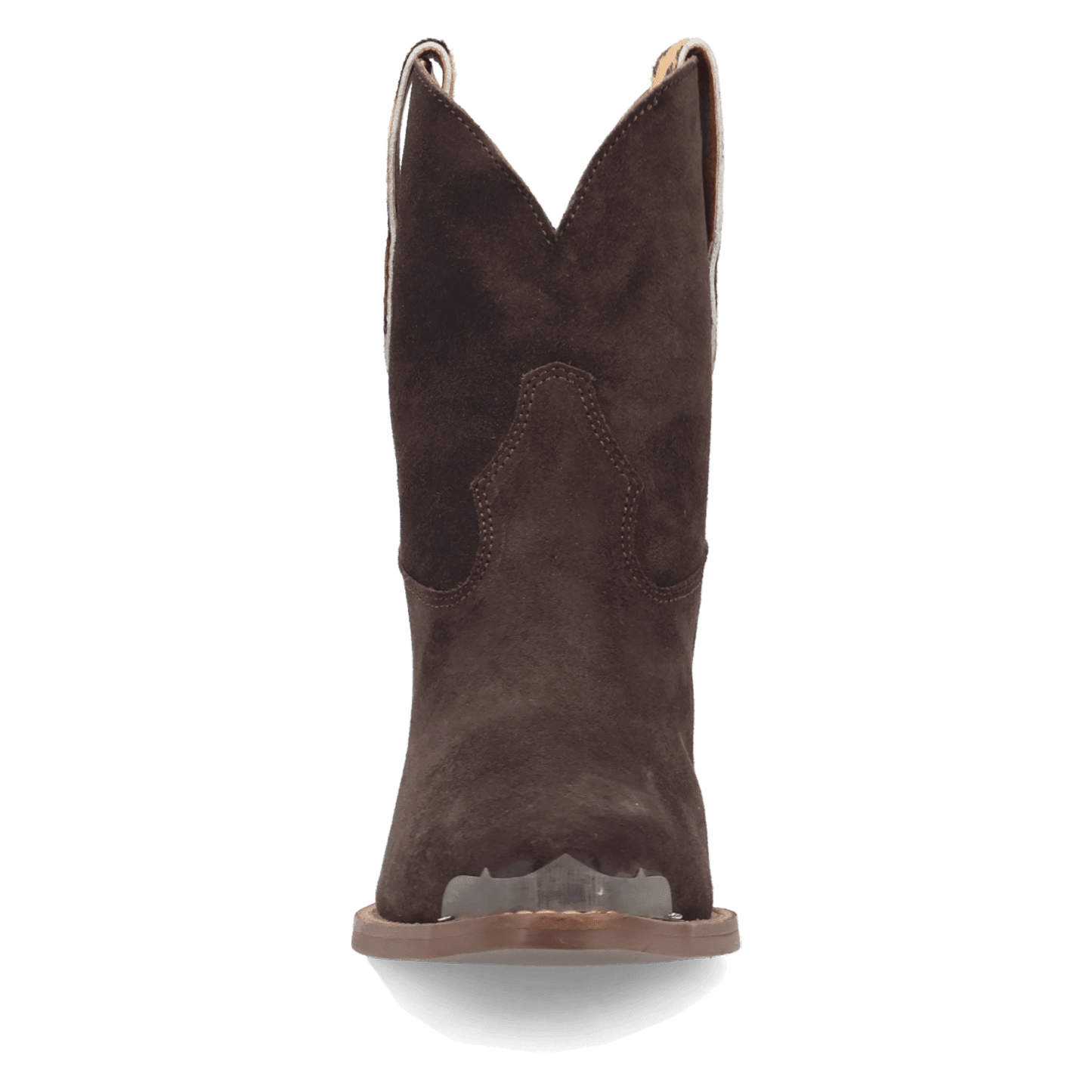 PRODUCT SHOT TEXAS CHARM SUEDE LEATHER BOOTIE AT FRONT ANGLE