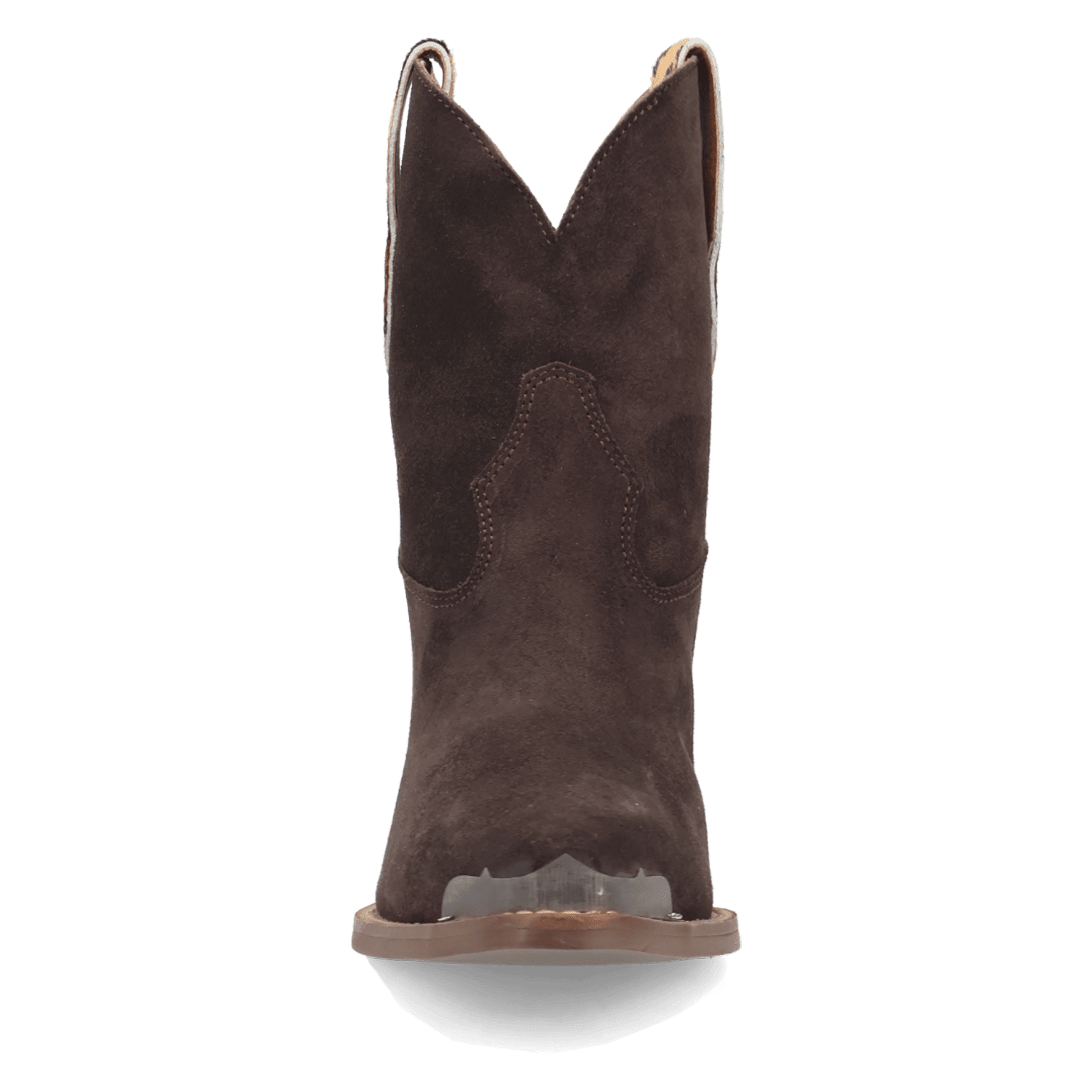 PRODUCT SHOT TEXAS CHARM SUEDE LEATHER BOOTIE AT FRONT ANGLE