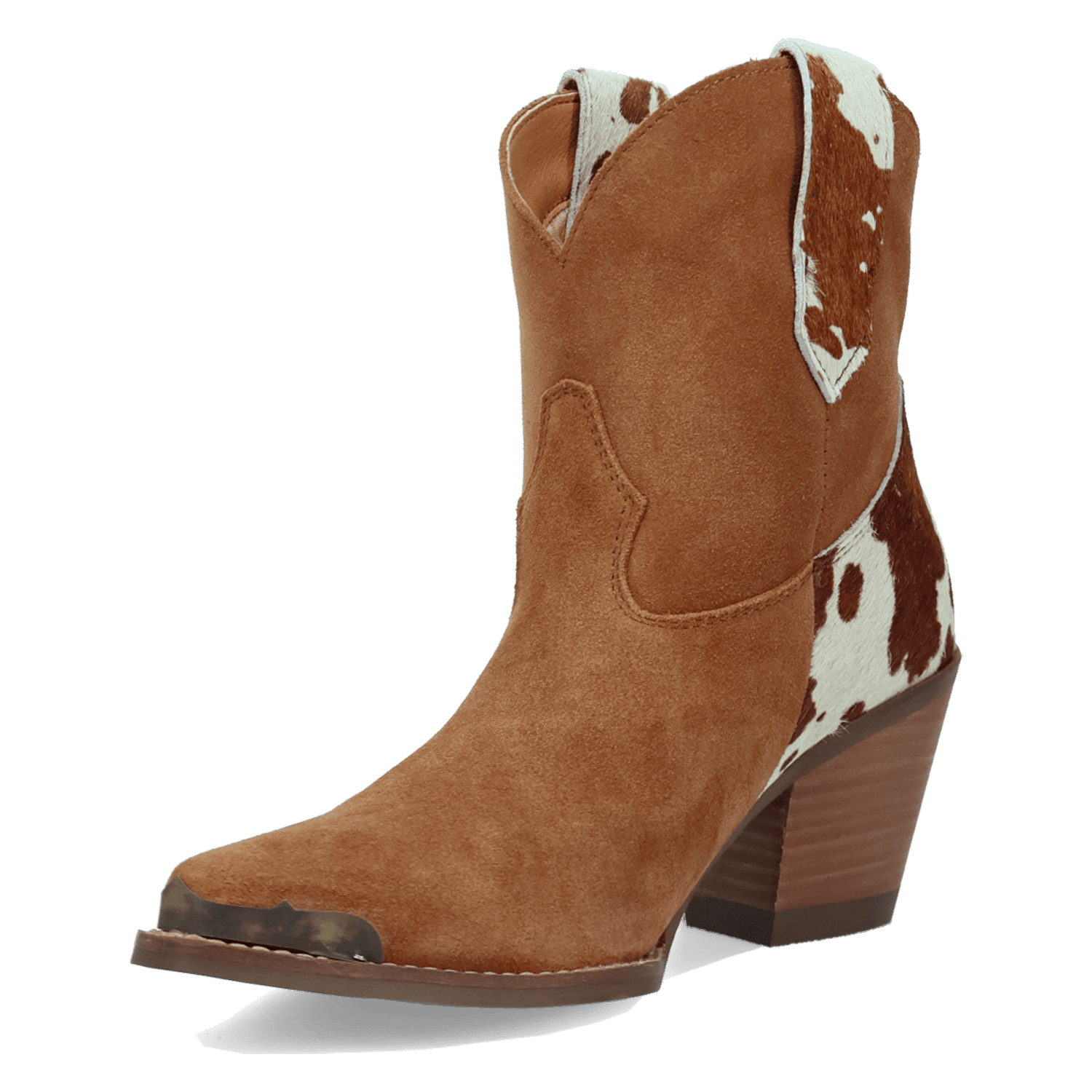 PRODUCT SHOT TEXAS CHARM SUEDE LEATHER BOOTIE AT 225 DEGREE ANGLE