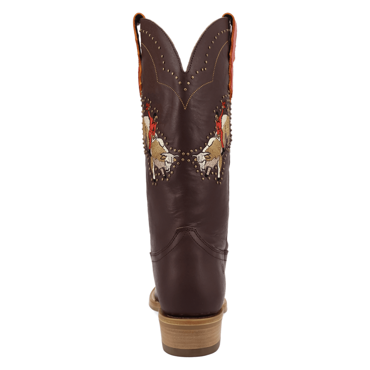 PRODUCT SHOT BUCK YEAH LEATHER BOOT AT 180 DEGREE BACK ANGLE