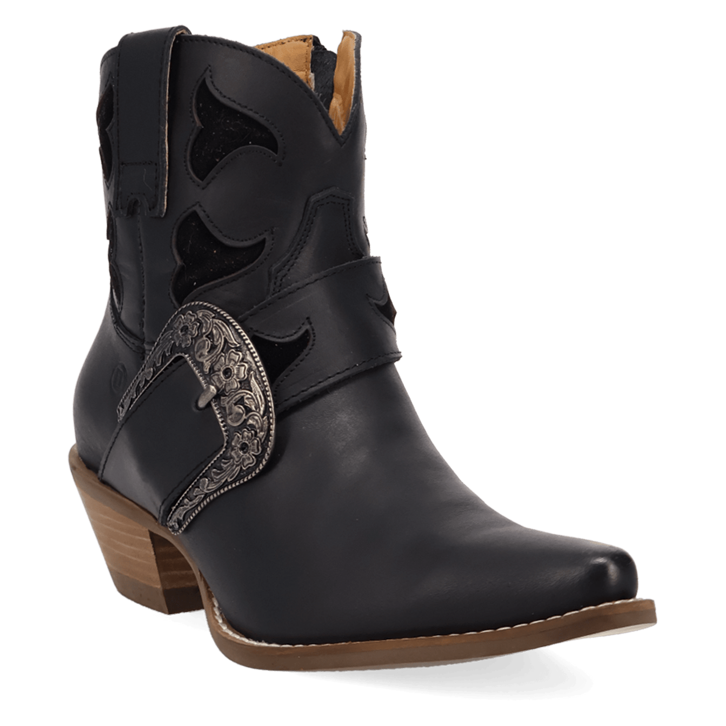 PRODUCT SHOT SADDLE UP LEATHER BOOTIE AT 45 DEGREE ANGLE