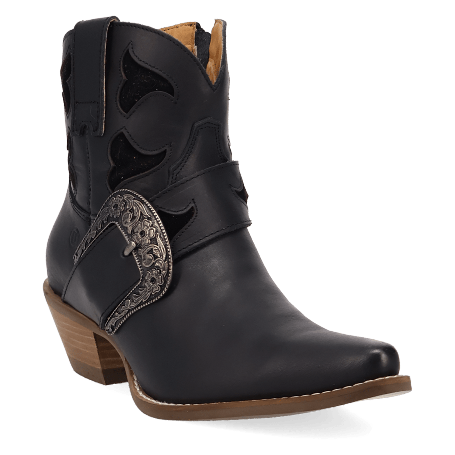 PRODUCT SHOT SADDLE UP LEATHER BOOTIE AT 45 DEGREE ANGLE