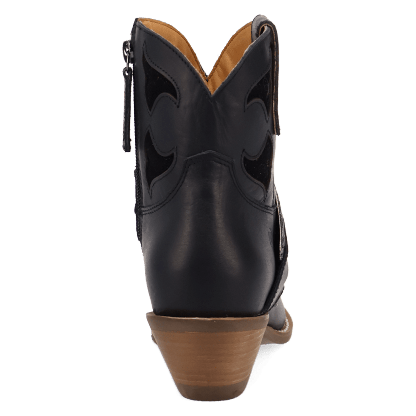 PRODUCT SHOT SADDLE UP LEATHER BOOTIE AT 180 DEGREE BACK ANGLE