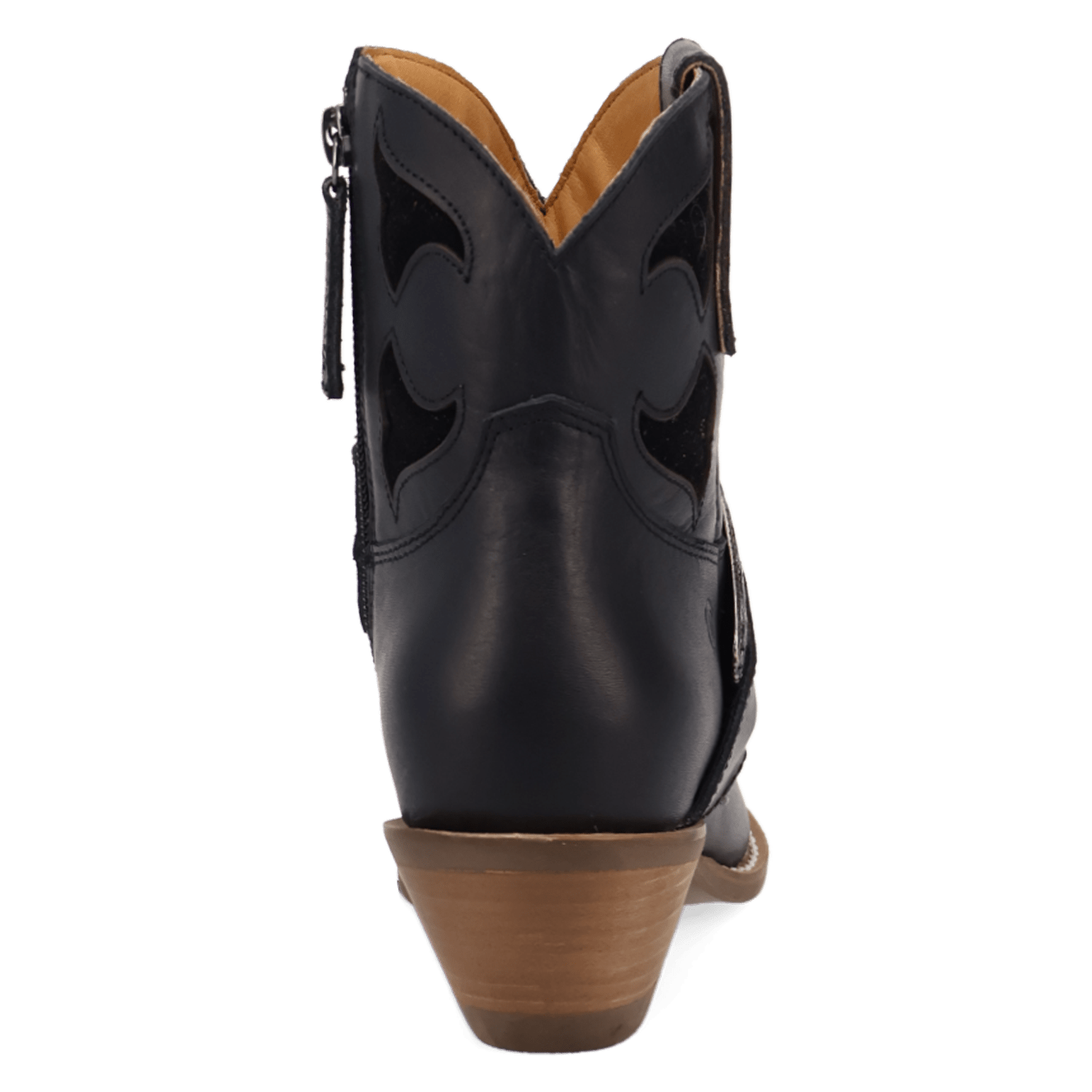 PRODUCT SHOT SADDLE UP LEATHER BOOTIE AT 180 DEGREE BACK ANGLE