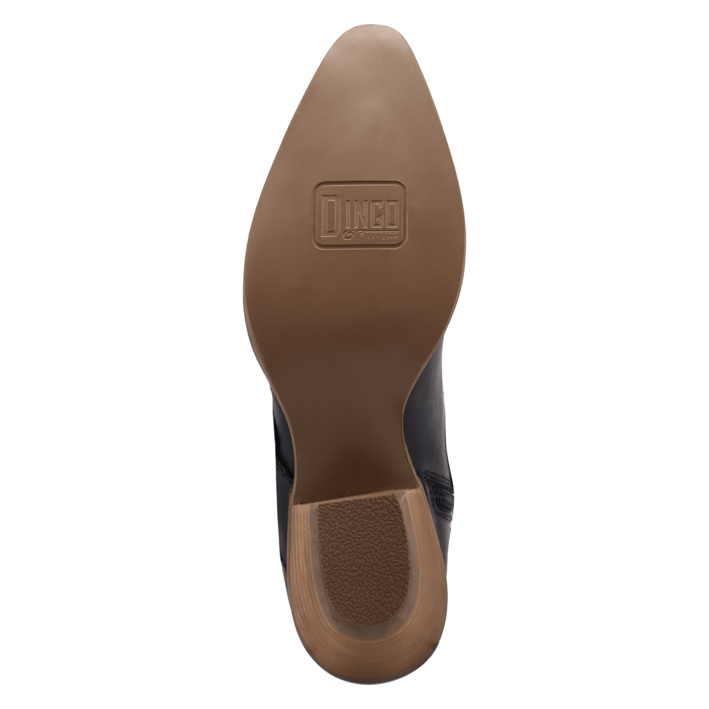 PRODUCT SHOT SADDLE UP LEATHER BOOTIE AT OUTSOLE ANGLE