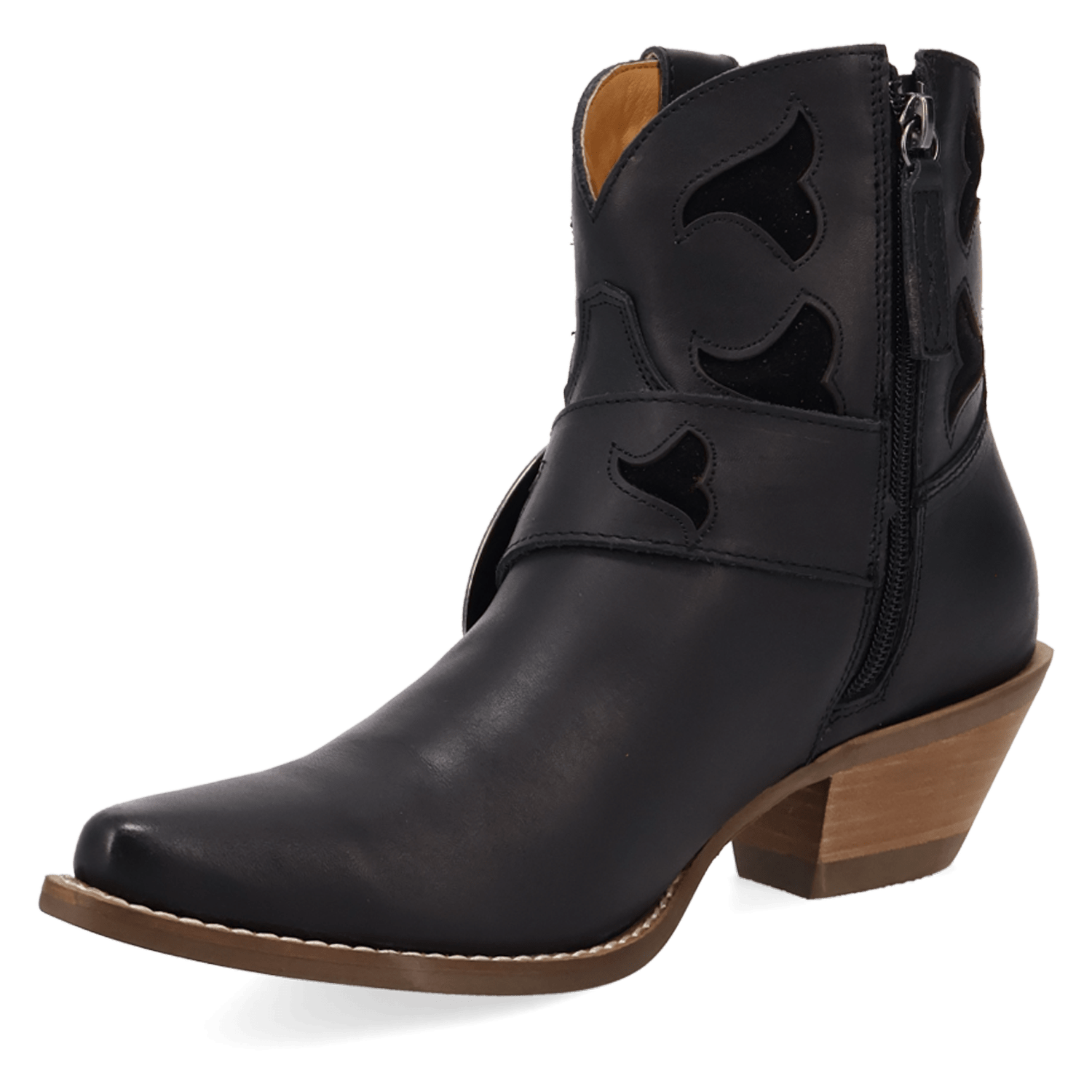 PRODUCT SHOT SADDLE UP LEATHER BOOTIE AT 225 DEGREE ANGLE