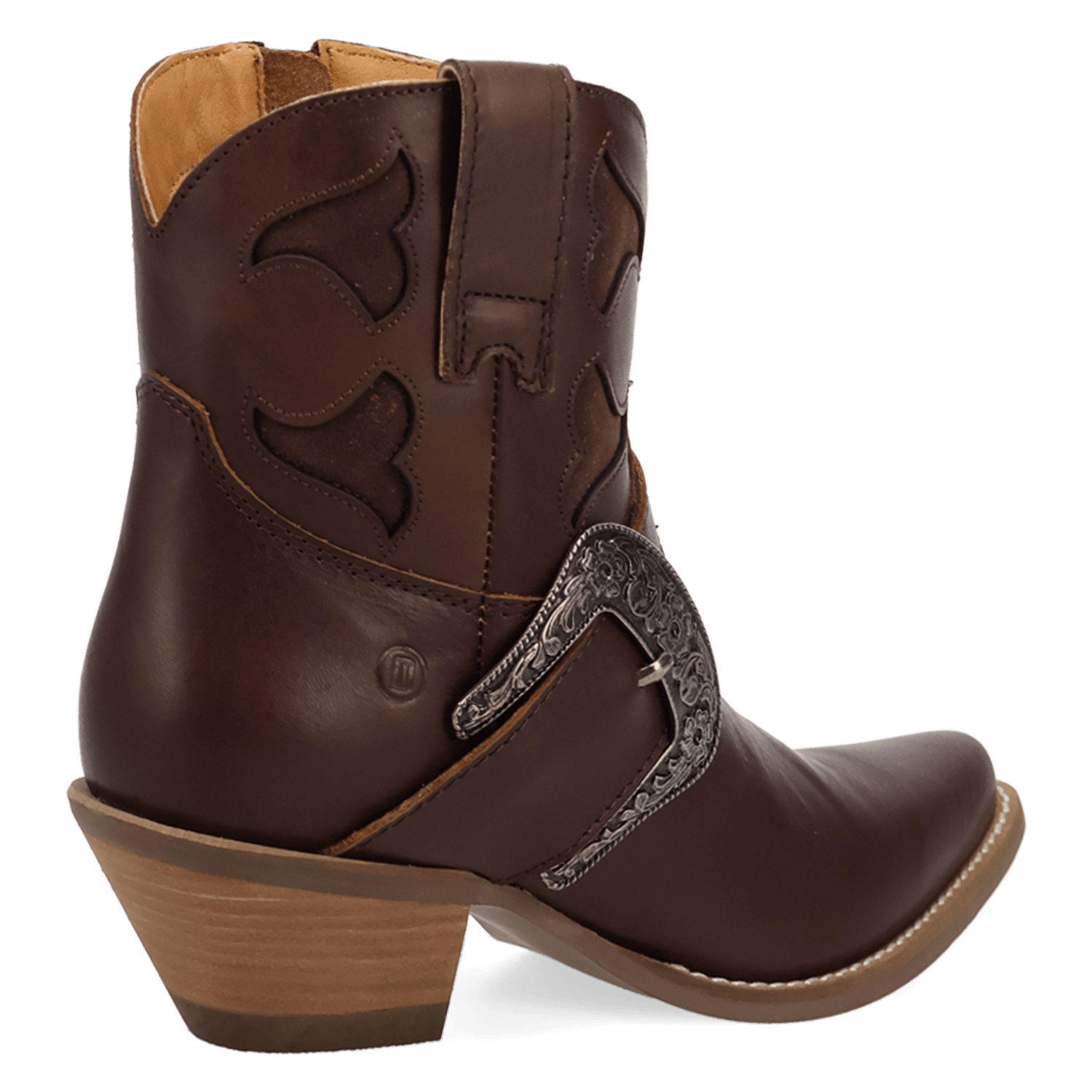 PRODUCT SHOT SADDLE UP LEATHER BOOTIE AT 315 DEGREE ANGLE