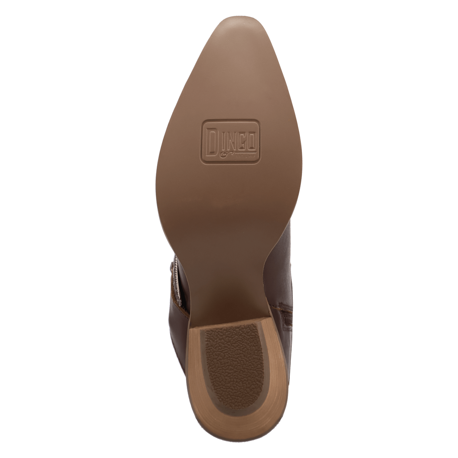PRODUCT SHOT SADDLE UP LEATHER BOOTIE AT OUTSOLE ANGLE