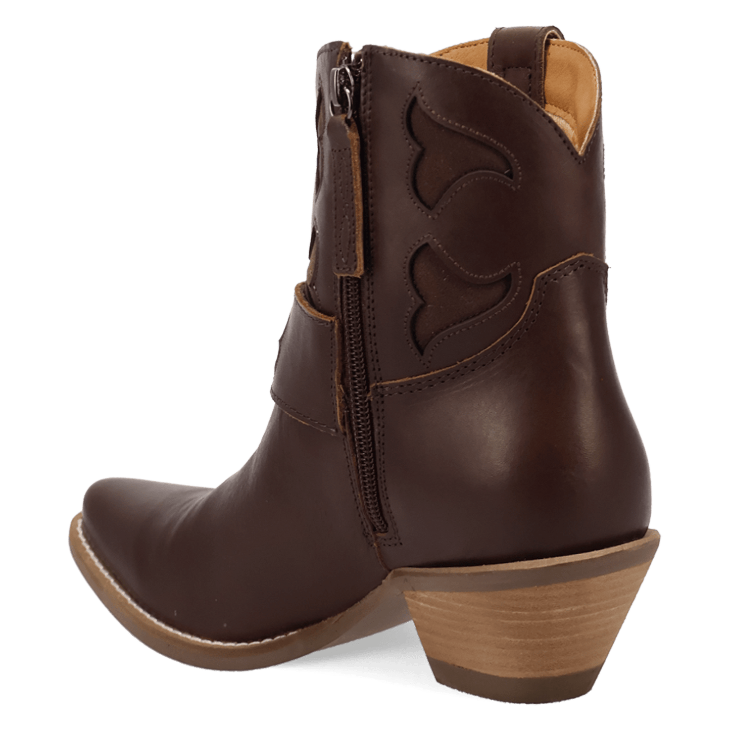 PRODUCT SHOT SADDLE UP LEATHER BOOTIE AT 270 DEGREE ANGLE