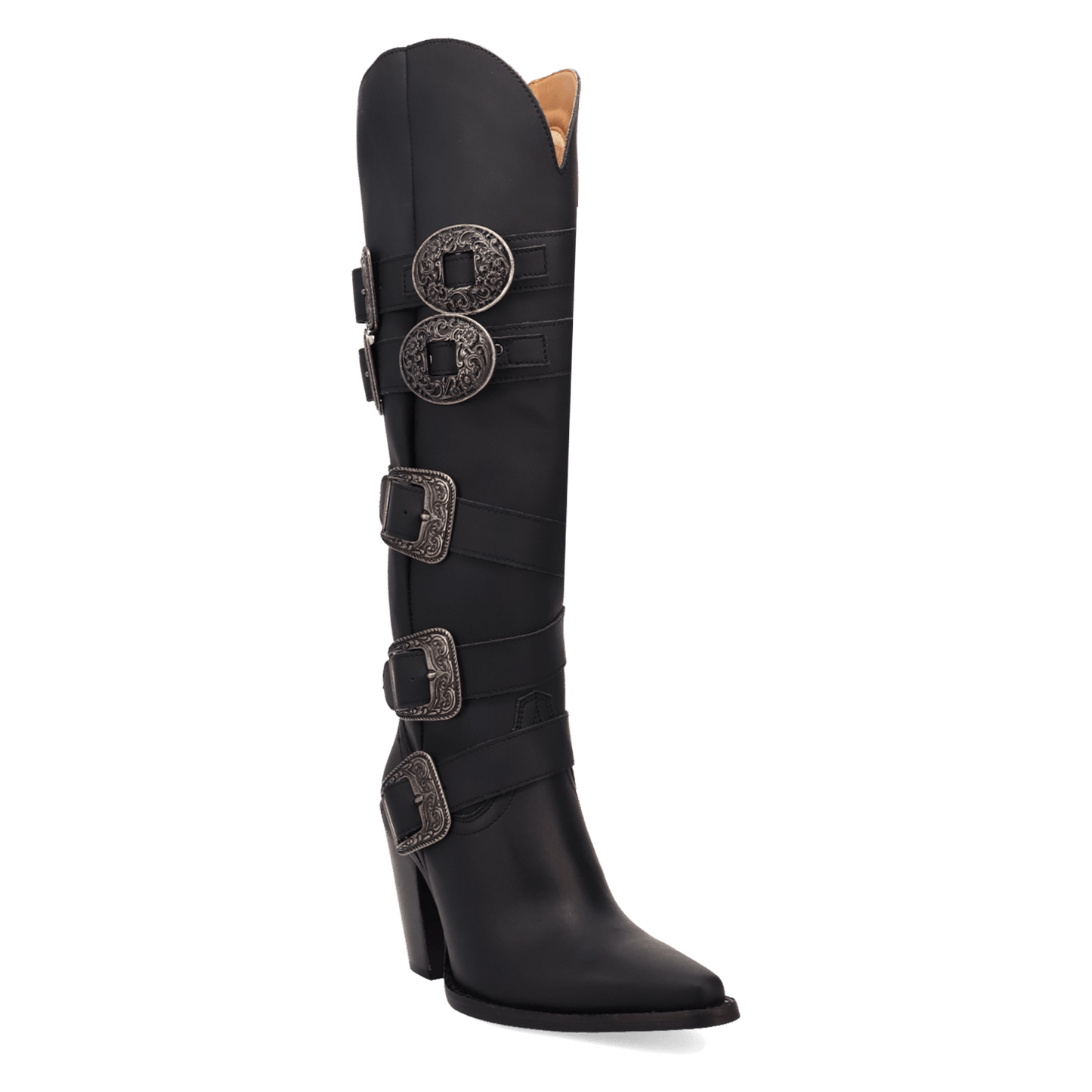 PRODUCT SHOT SPURWEST LEATHER BOOT AT 45 DEGREE ANGLE