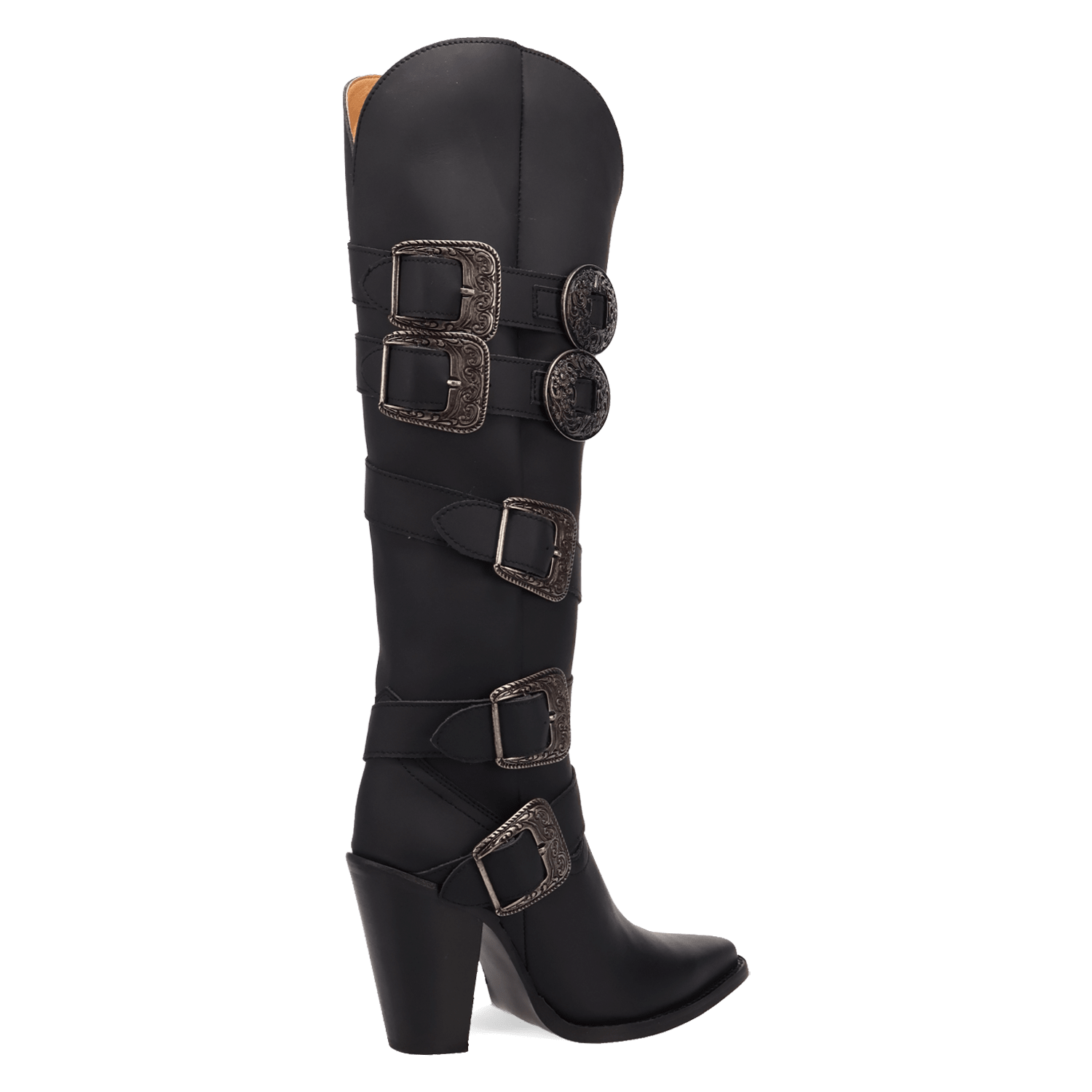 PRODUCT SHOT SPURWEST LEATHER BOOT AT 315 DEGREE ANGLE