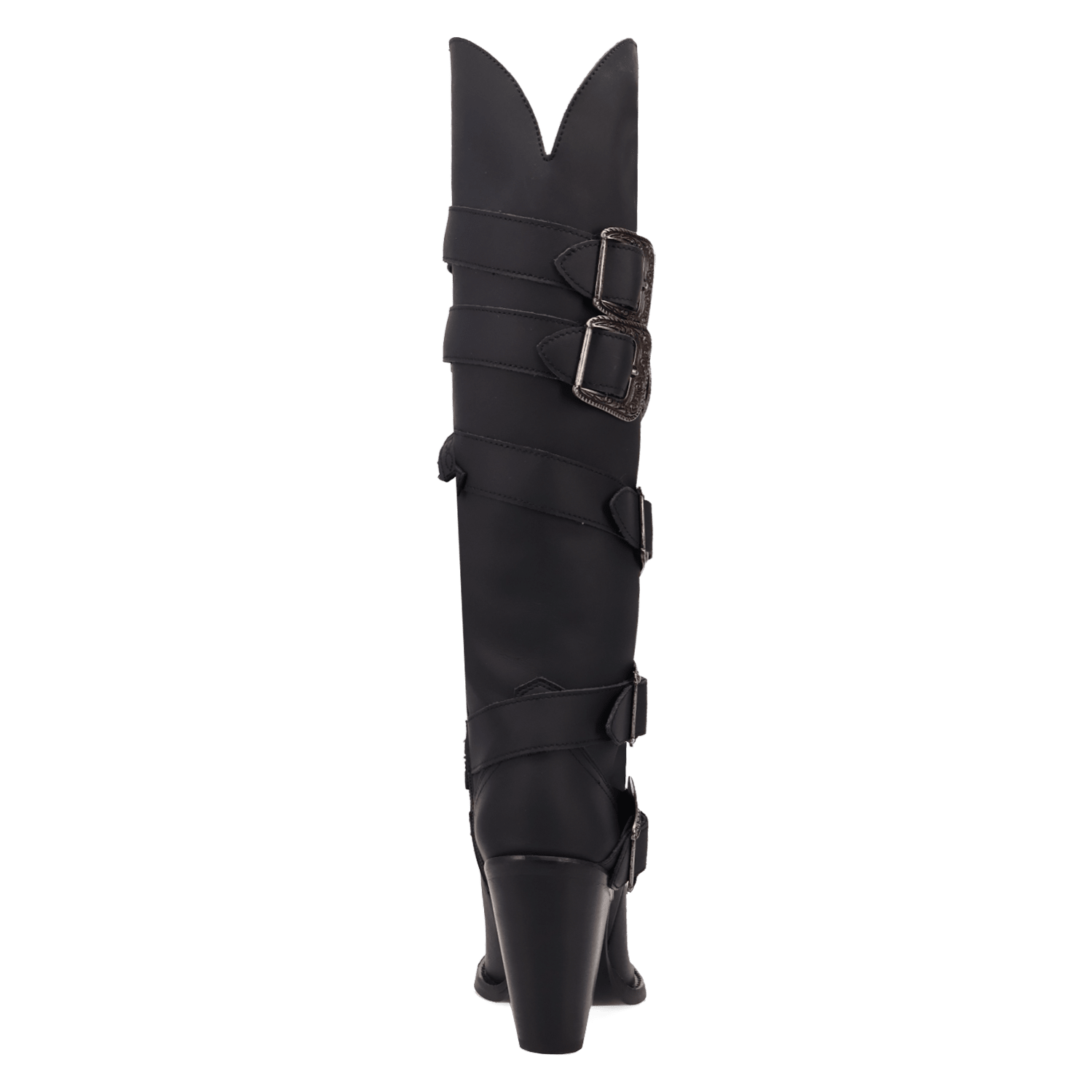 PRODUCT SHOT SPURWEST LEATHER BOOT AT 180 DEGREE BACK ANGLE