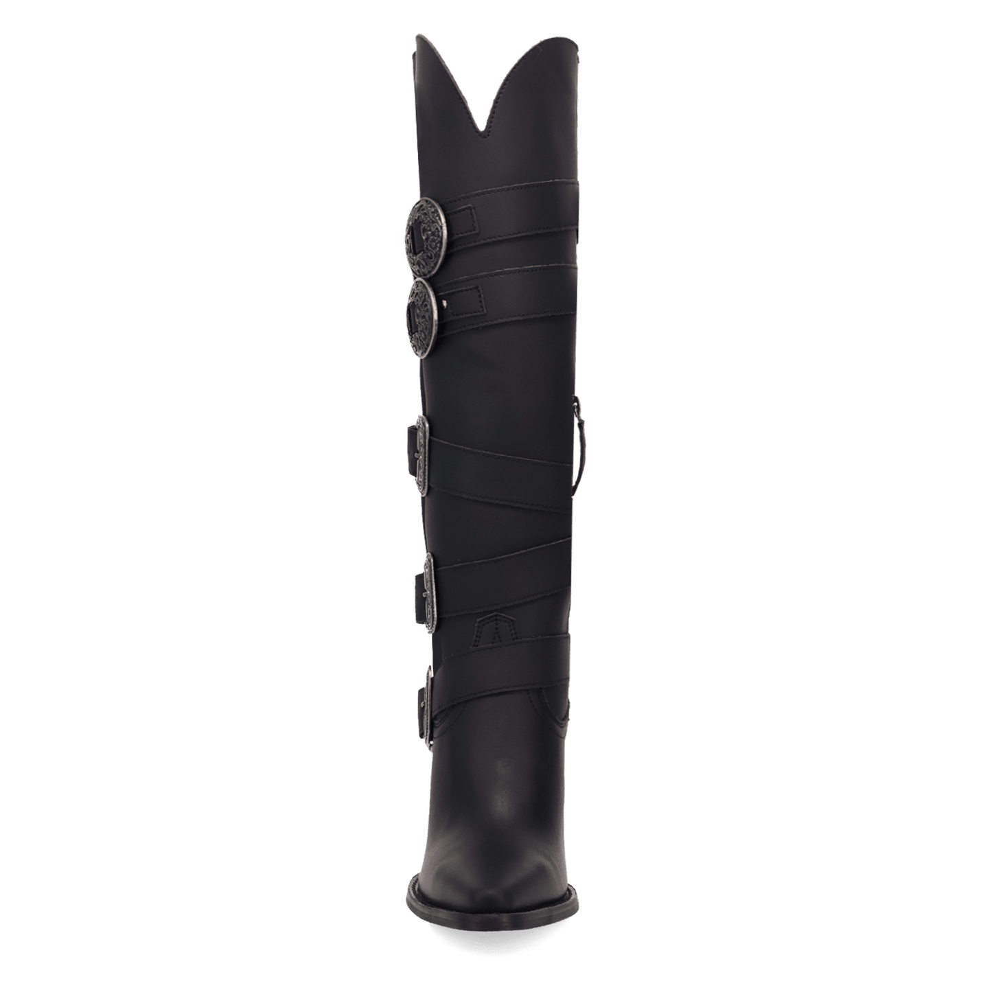 PRODUCT SHOT SPURWEST LEATHER BOOT AT FRONT ANGLE