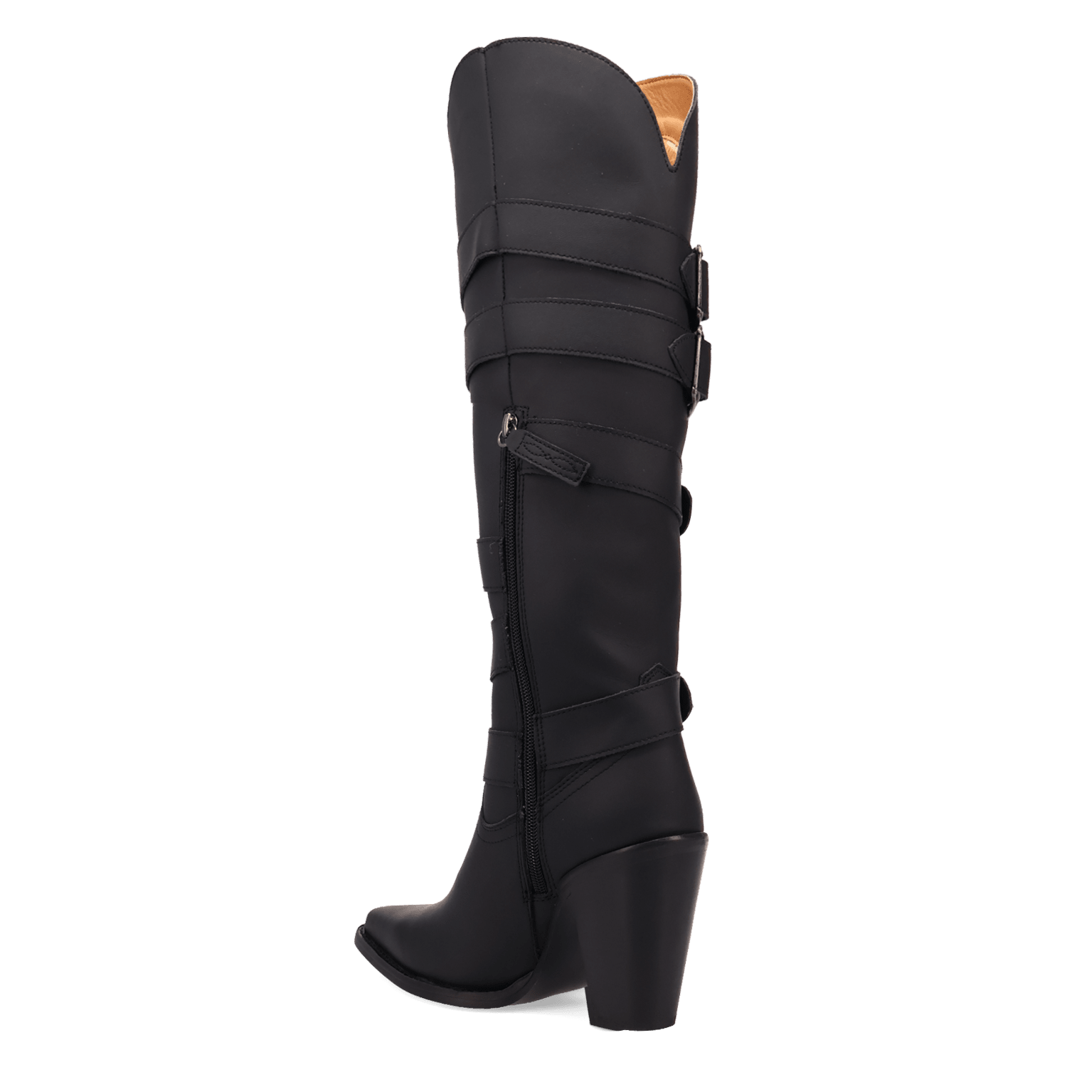 PRODUCT SHOT SPURWEST LEATHER BOOT AT 270 DEGREE ANGLE