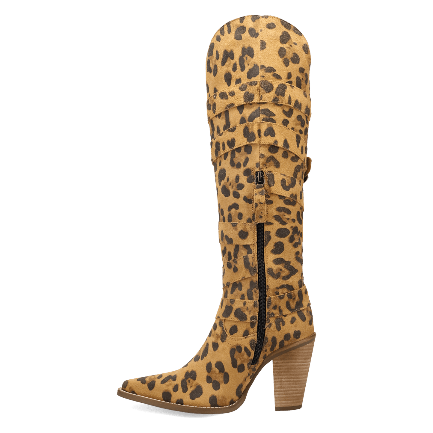 PRODUCT SHOT SPURWEST LEATHER BOOT AT 135 DEGREE OUTSIDE ANGLE