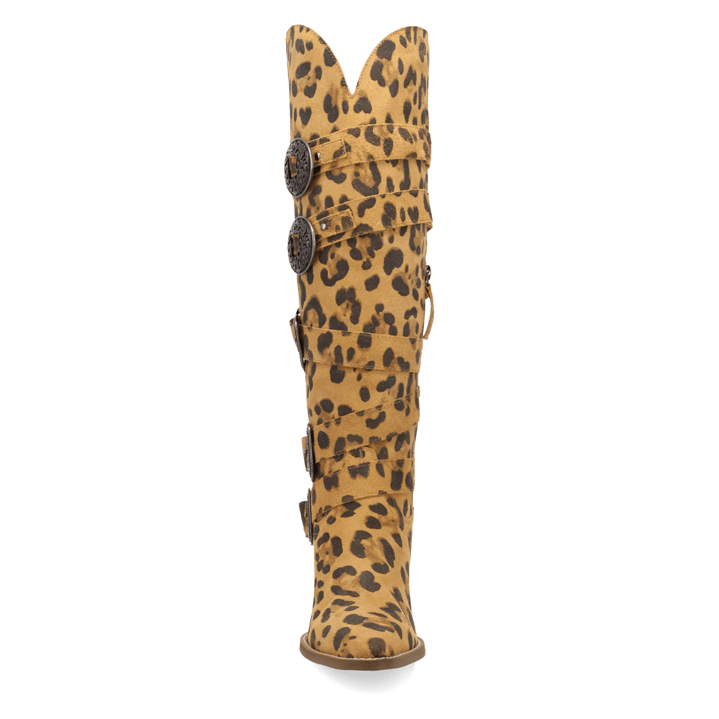 PRODUCT SHOT SPURWEST LEATHER BOOT AT FRONT ANGLE
