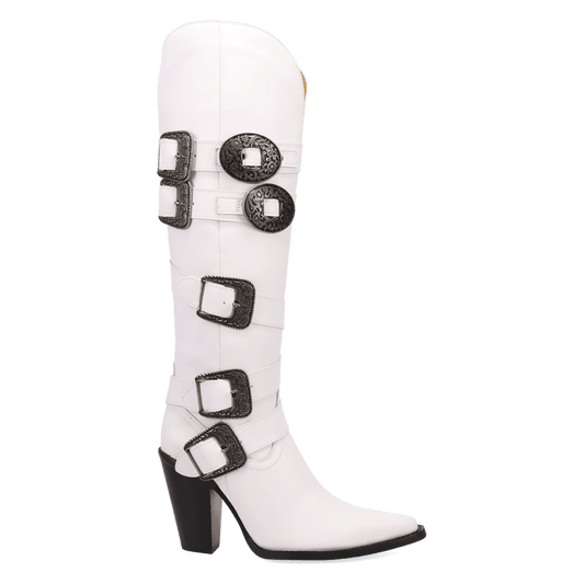 PRODUCT SHOT SPURWEST LEATHER BOOT AT 90 DEGREE INSIDE ANGLE