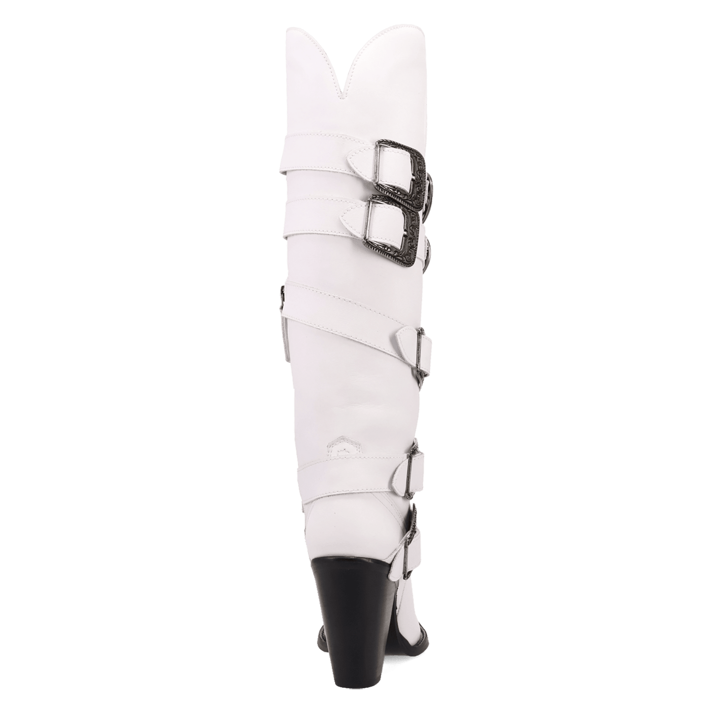 PRODUCT SHOT SPURWEST LEATHER BOOT AT 180 DEGREE BACK ANGLE