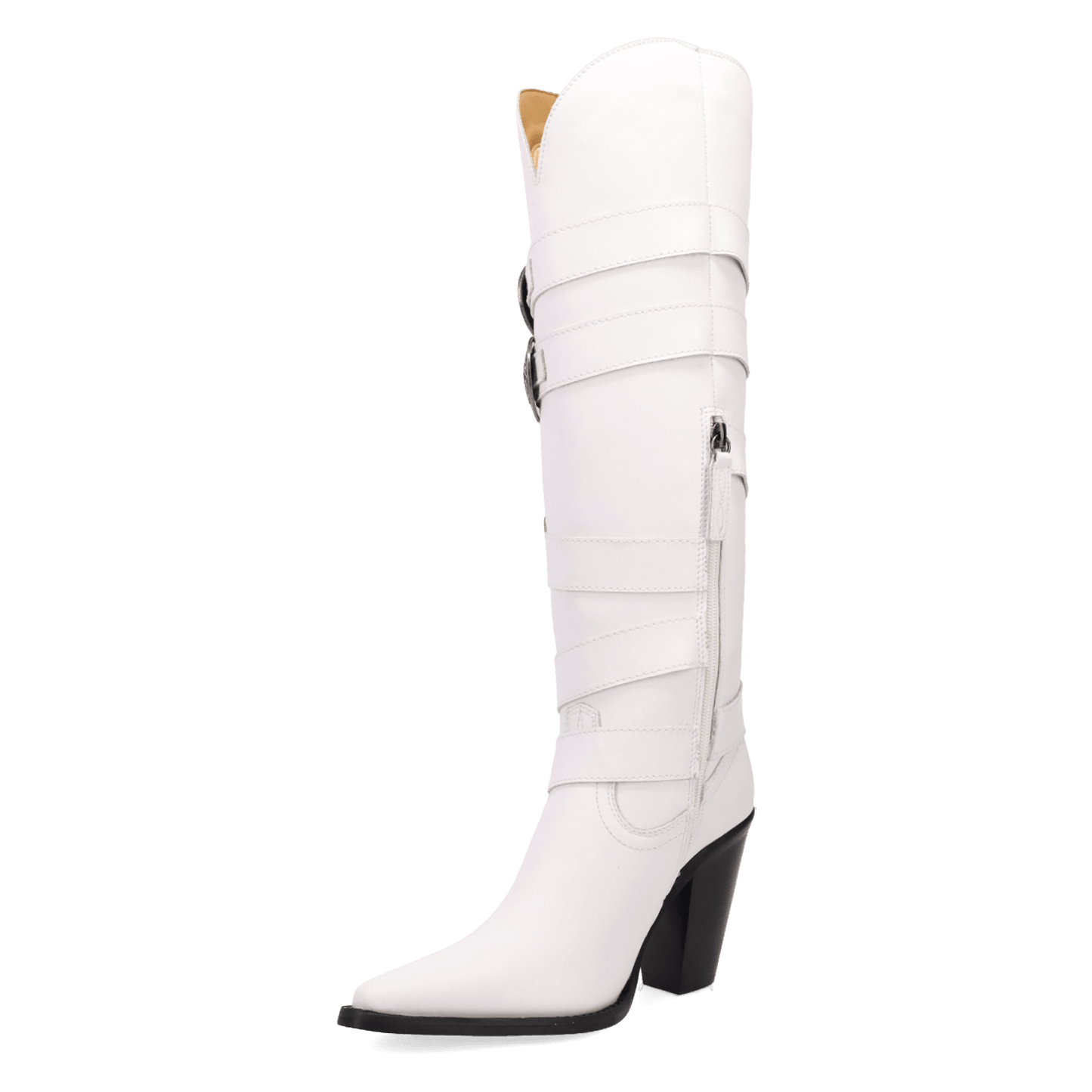 PRODUCT SHOT SPURWEST LEATHER BOOT AT 225 DEGREE ANGLE
