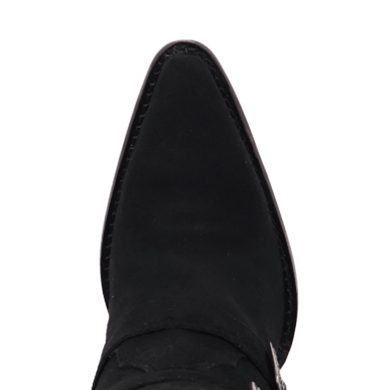 PRODUCT SHOT BUCKED OFF  LEATHER BOOT AT TOE ANGLE