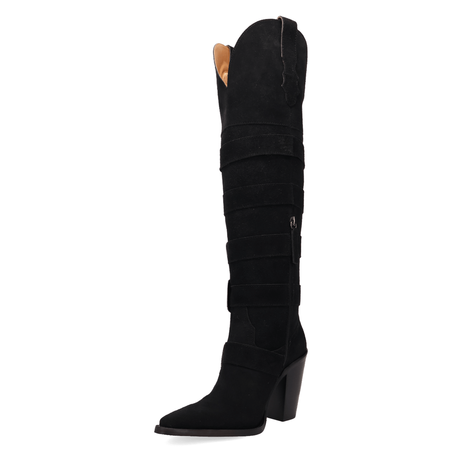 PRODUCT SHOT BUCKED OFF  LEATHER BOOT AT 225 DEGREE ANGLE
