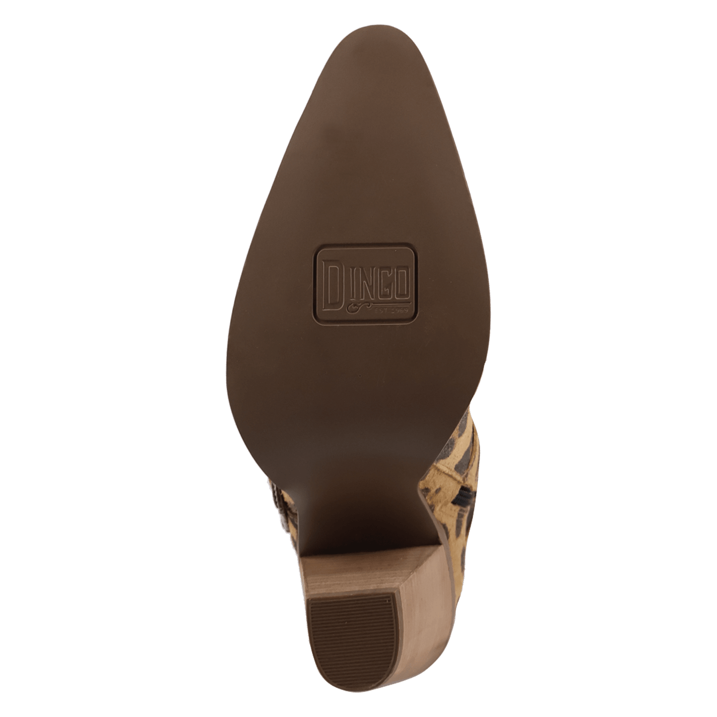 PRODUCT SHOT BUCKED OFF  LEATHER BOOT AT OUTSOLE ANGLE