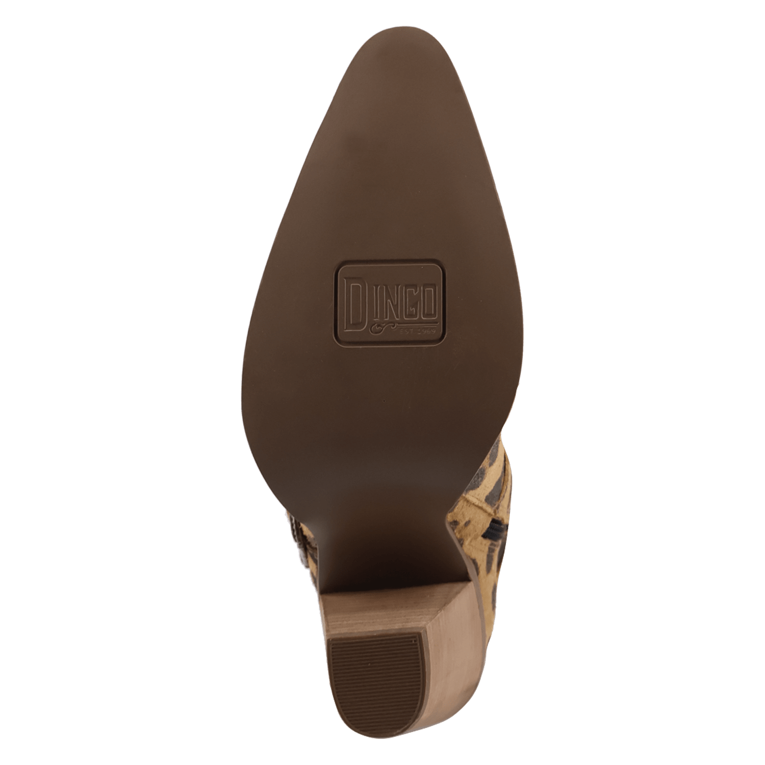 PRODUCT SHOT BUCKED OFF  LEATHER BOOT AT OUTSOLE ANGLE