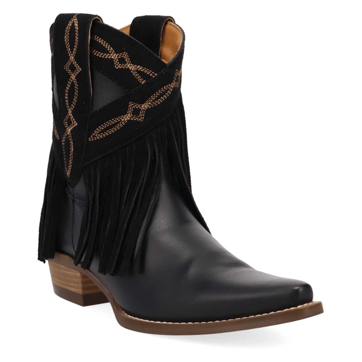 PRODUCT SHOT LAST RIDE LEATHER BOOTIE AT 45 DEGREE ANGLE